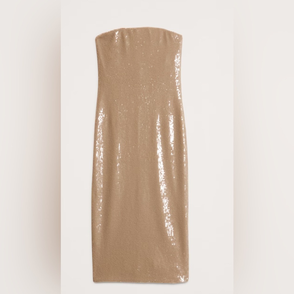 Banana Republic sequin strapless lined midi DRESS autumn wedding formal evening - Picture 3 of 12